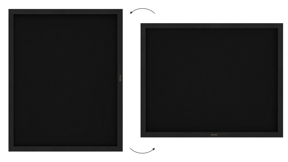 SCHWARZE Kreidetafel 100x80 cm mit Schwarz ECO-Holzrahmen - Schwarz, Holz (100/80/2cm) - ALLboards