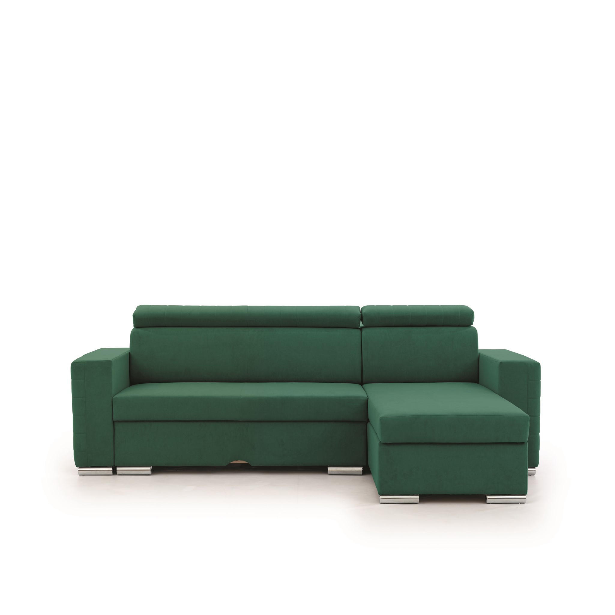 ECKSOFA Canton In Camelia - Grün, Holzwerkstoff/Textil (260/173cm) - Fun Möbel