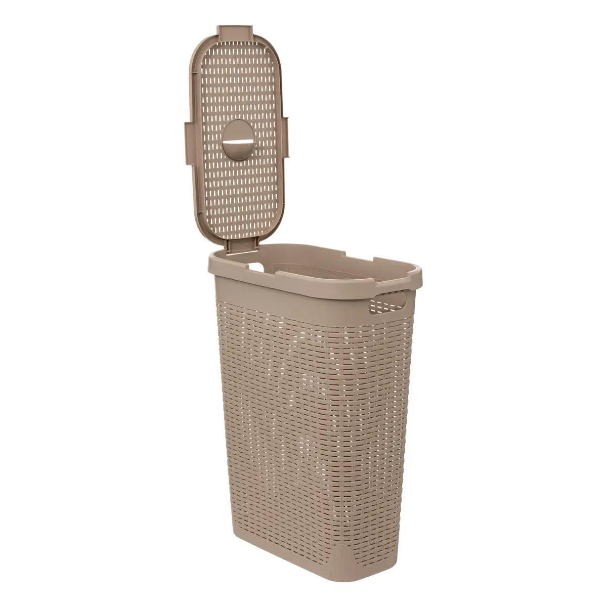 WÄSCHEKORB aus Kunststoff 40 l 46,4/26,5/60,5 cm - Beige, Kunststoff (26.5/60.5/46.4cm) - 5five Simply Smart