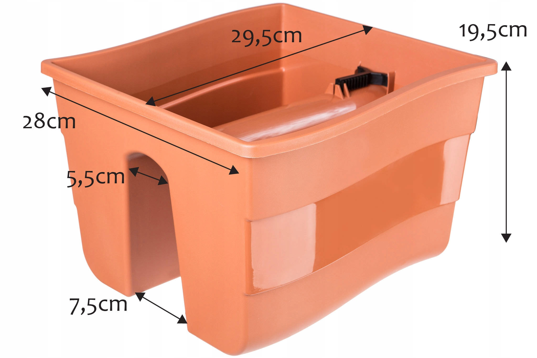 BALUSTRADENKASTEN 30 cm, Terrakotta - Terra cotta, Kunststoff (28/30cm) - KADAX