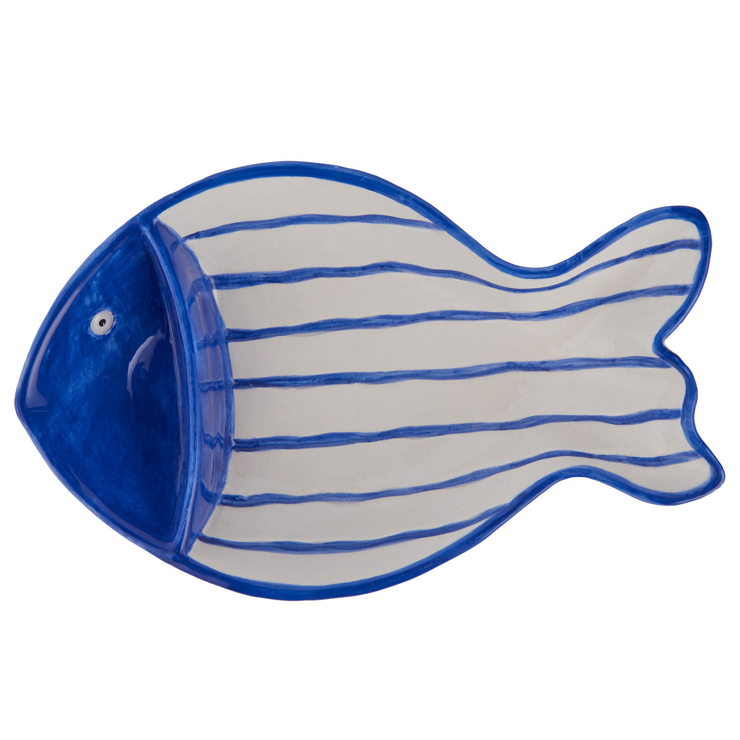 SCHALE Fish 'n' Chips Fisch - Blau/Weiß, Stein (24/15/4.1cm) - Butlers