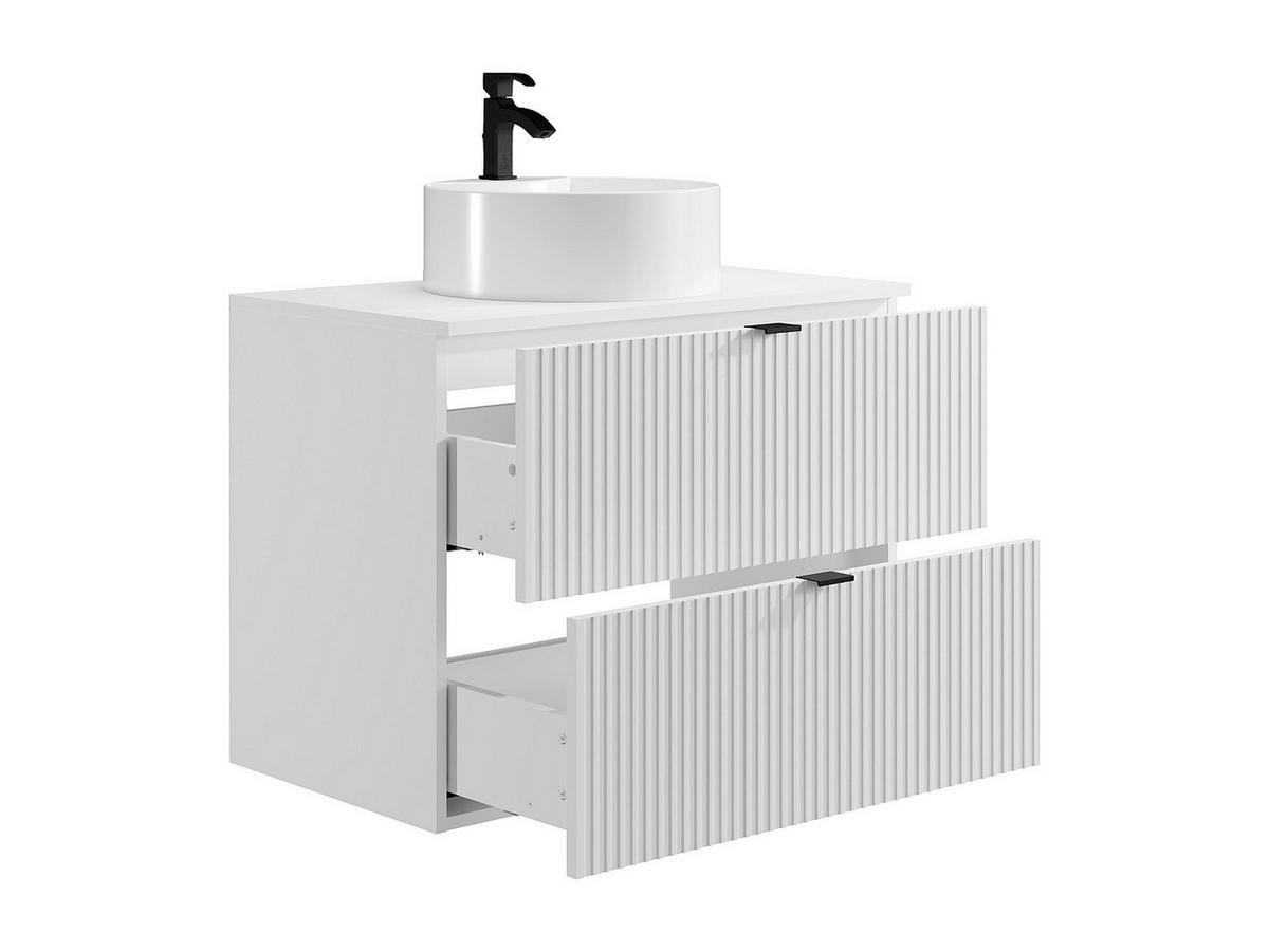 EINZELWASCHTISCH - 80cm x 47cm - MDF - weiß - ZEVINI - Weiß, Holz (80/60/47cm) - Vente-Unique