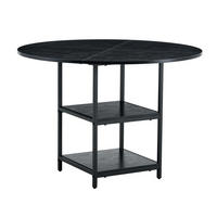 ESSTISCH Runder Doppelablage Schwarz-Optik, Regal doppelt, Holzoptik Ablage - Schwarz, Holzwerkstoff/Metall (107/107/75cm)