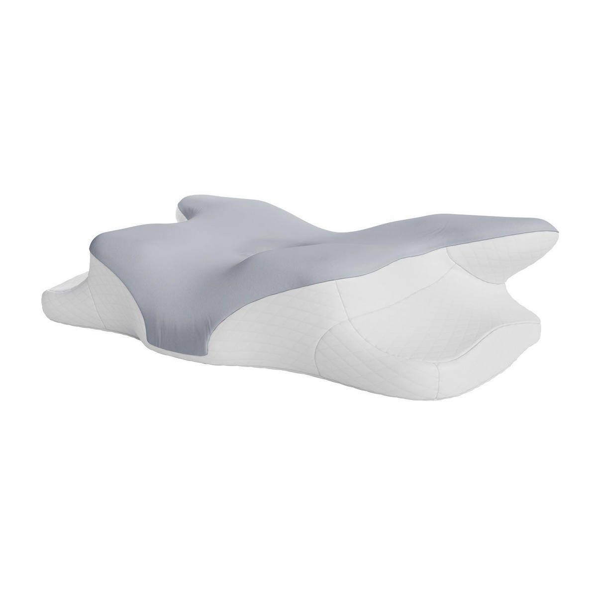 NACKENKISSEN weiß / grau (2er Set) - Weiß, Textil (41/63cm) - Juskys
