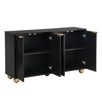 SIDEBOARD 4-türig 120 x 35 x 71,5 cm MDF Schwarz - Schwarz, Holzwerkstoff (120/71.5/35cm) - Meubliv