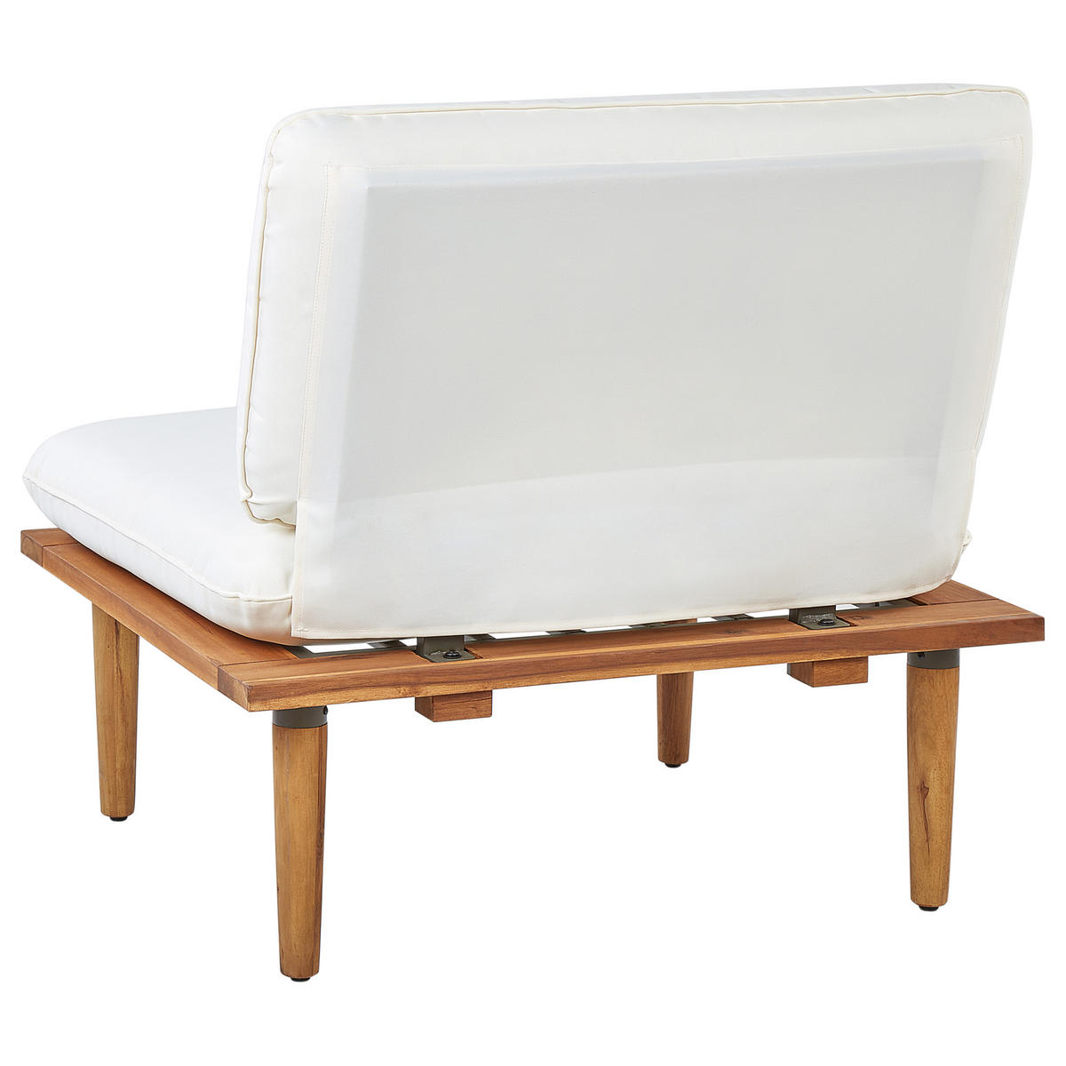 2-SITZER LOUNGE SET zertifiziertes Akazienholz cremeweiß Frascati - Creme, Holz - Beliani