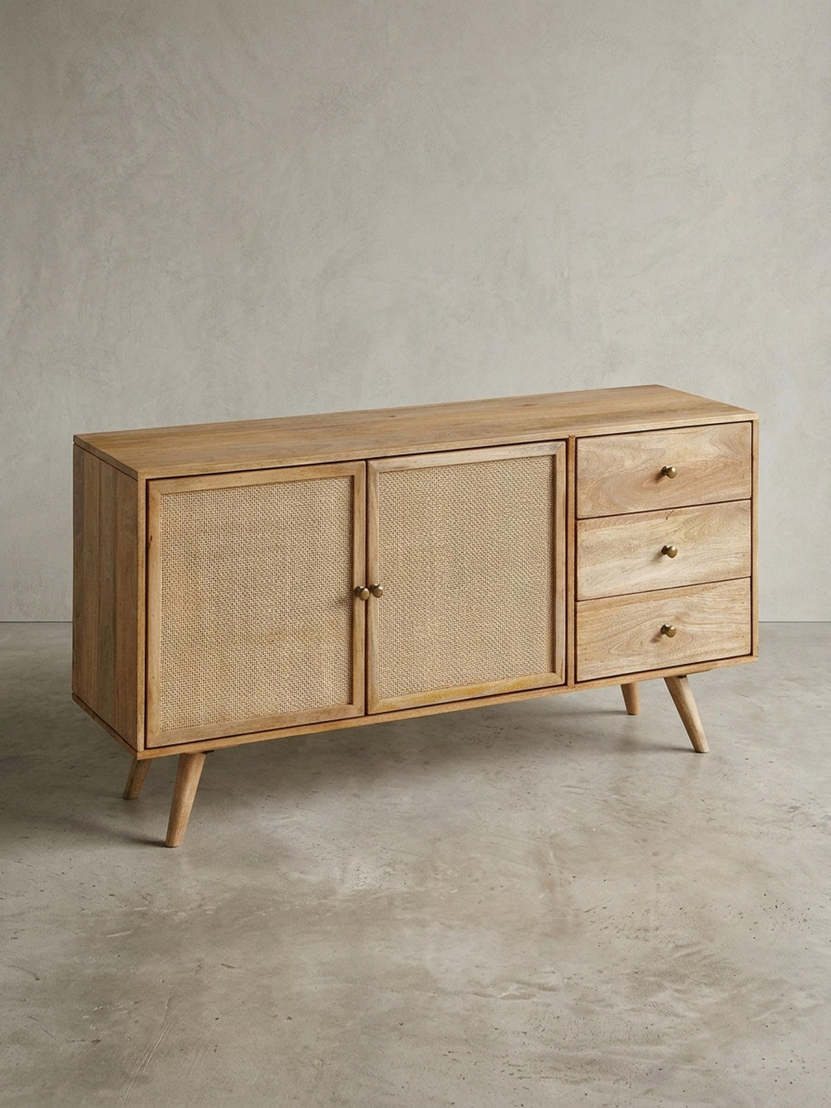 SIDEBOARD – Mangoholz, robust, viel Stauraum - Braun, Holz/Metall (140/75/40cm) - KADIMA DESIGN