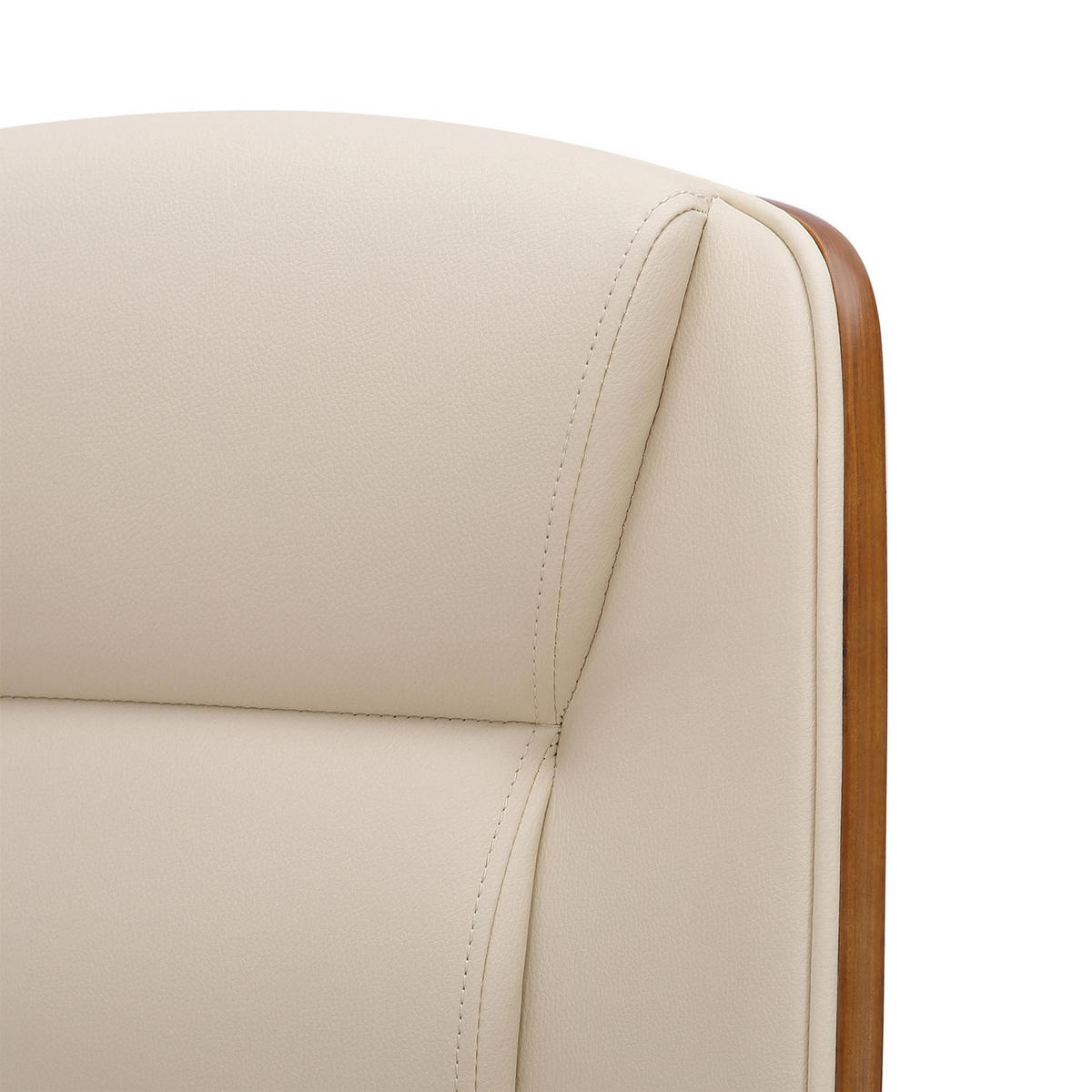 DREHSTUHL Lederlook walnuss/creme - Chromfarben/Walnussfarben, Textil/Metall (60/102/68cm) - CLP
