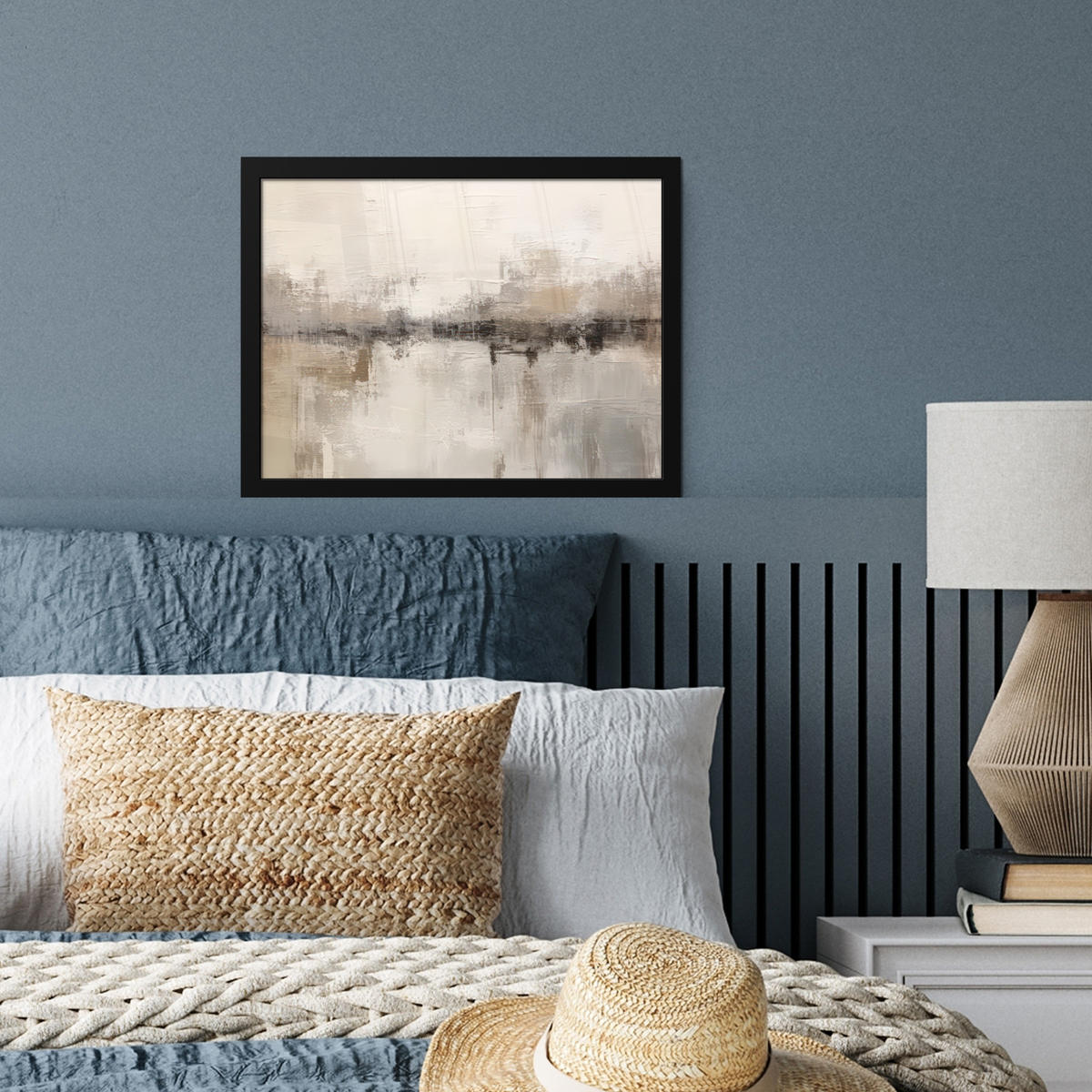 POSTER MIT RAHMEN Moderne Kunst - Abstrakt - Beige 40x30 cm - Beige, Papier (40/30cm) - MuchoWow