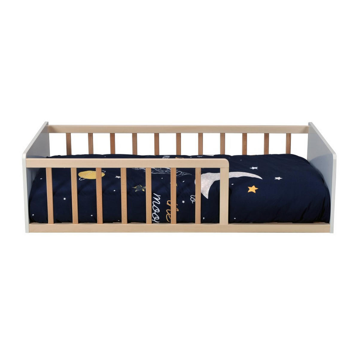 KINDERBETT PILOU / Bett 70x140 - Weiß und Hellholz - Multicolor, Holz (70/140cm) - Weber Industries