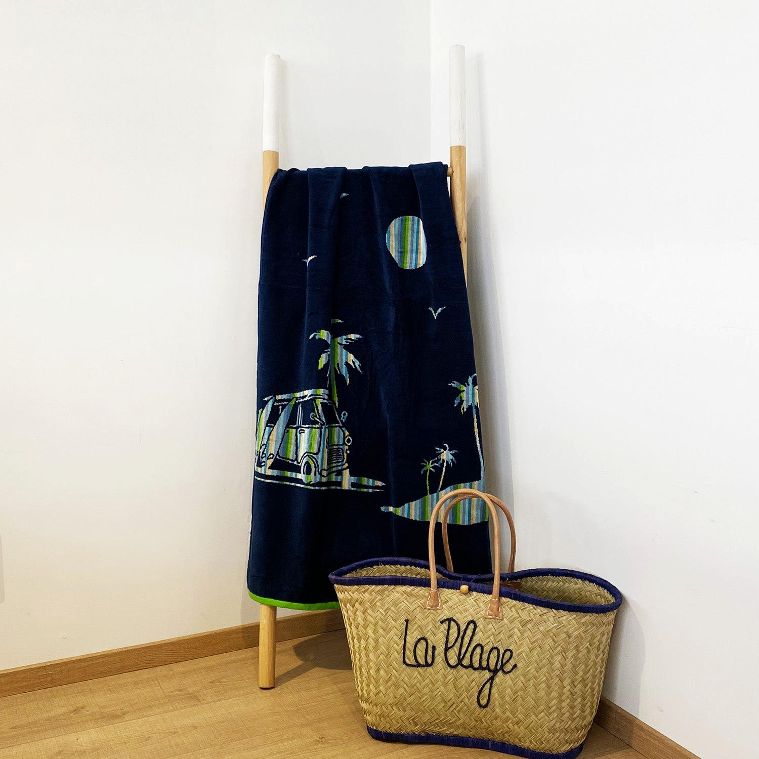 STRANDTUCH velours Jacquard Vany 75x150cm 400 g/m² marineblau - Blau, Textil (75/160cm) - LE COMPTOIR DE LA PLAGE