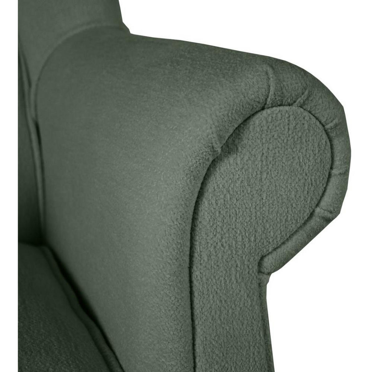 OHRENSESSEL Leonardo grün boucle-stoff - Grün, Holz/Textil (88/118/86cm) - Beautysofa