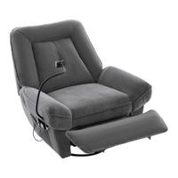 MASSAGESESSEL Relaxsessel 92x91x104 mit Dreh- und Schaukelfunktion und Heizvibration, USB Anschluss, grau - Grau, Textil (91/104/92cm) - Luhomfu