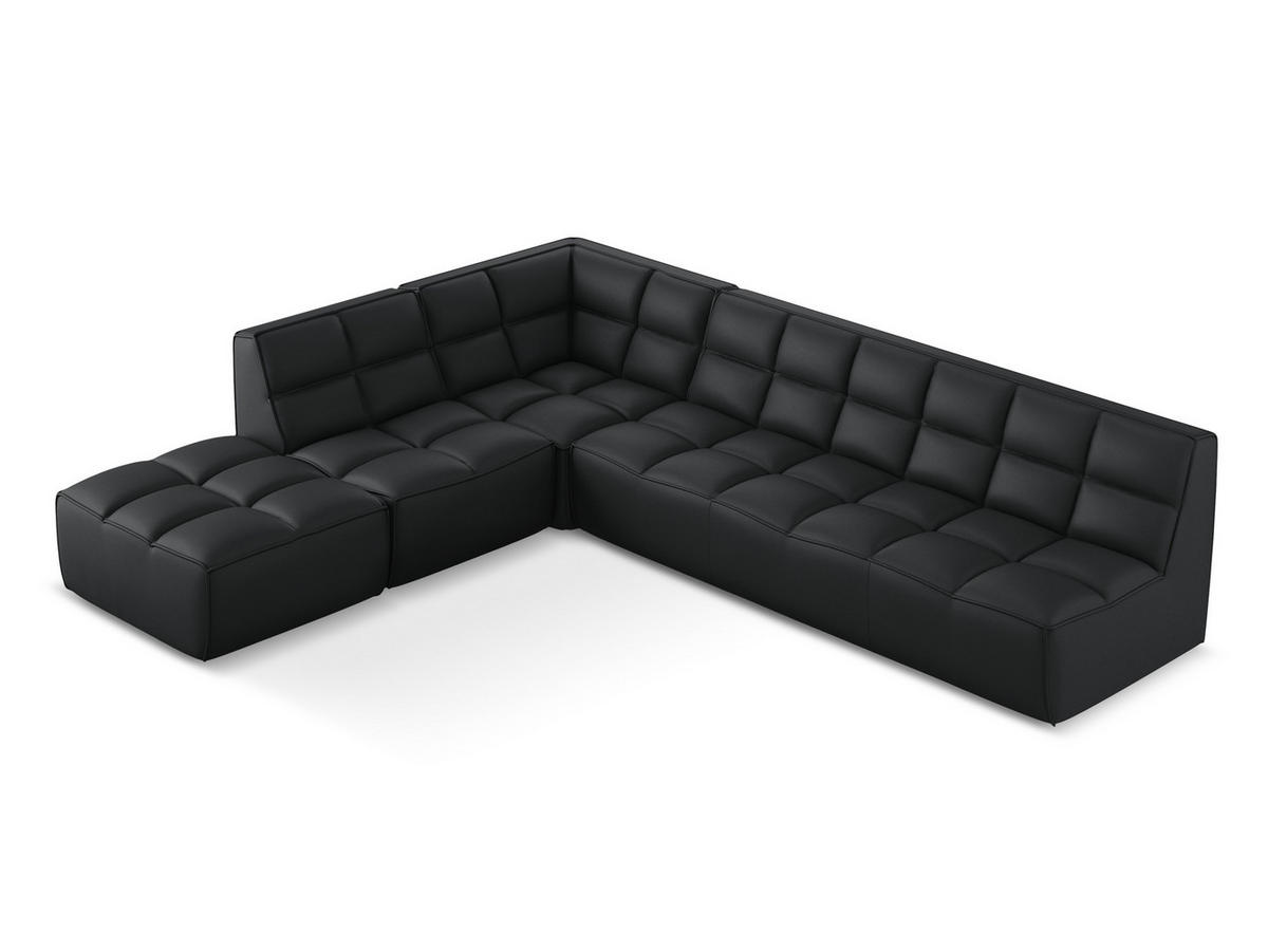 ECKSOFA Beidseitig Kunstleder Schwarz - Schwarz/Grau, Leder/Kunststoff (308/258cm) - Makamii