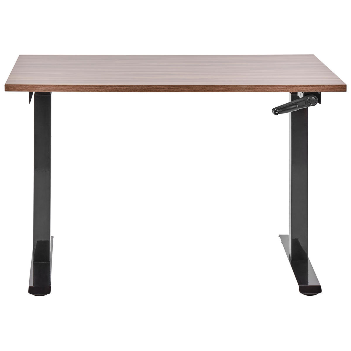SCHREIBTISCH braunschwarz 120/72 cm manuell höhenverstellbar Destin III - Dunkelbraun/Schwarz, Holz (72/120/74cm) - Beliani