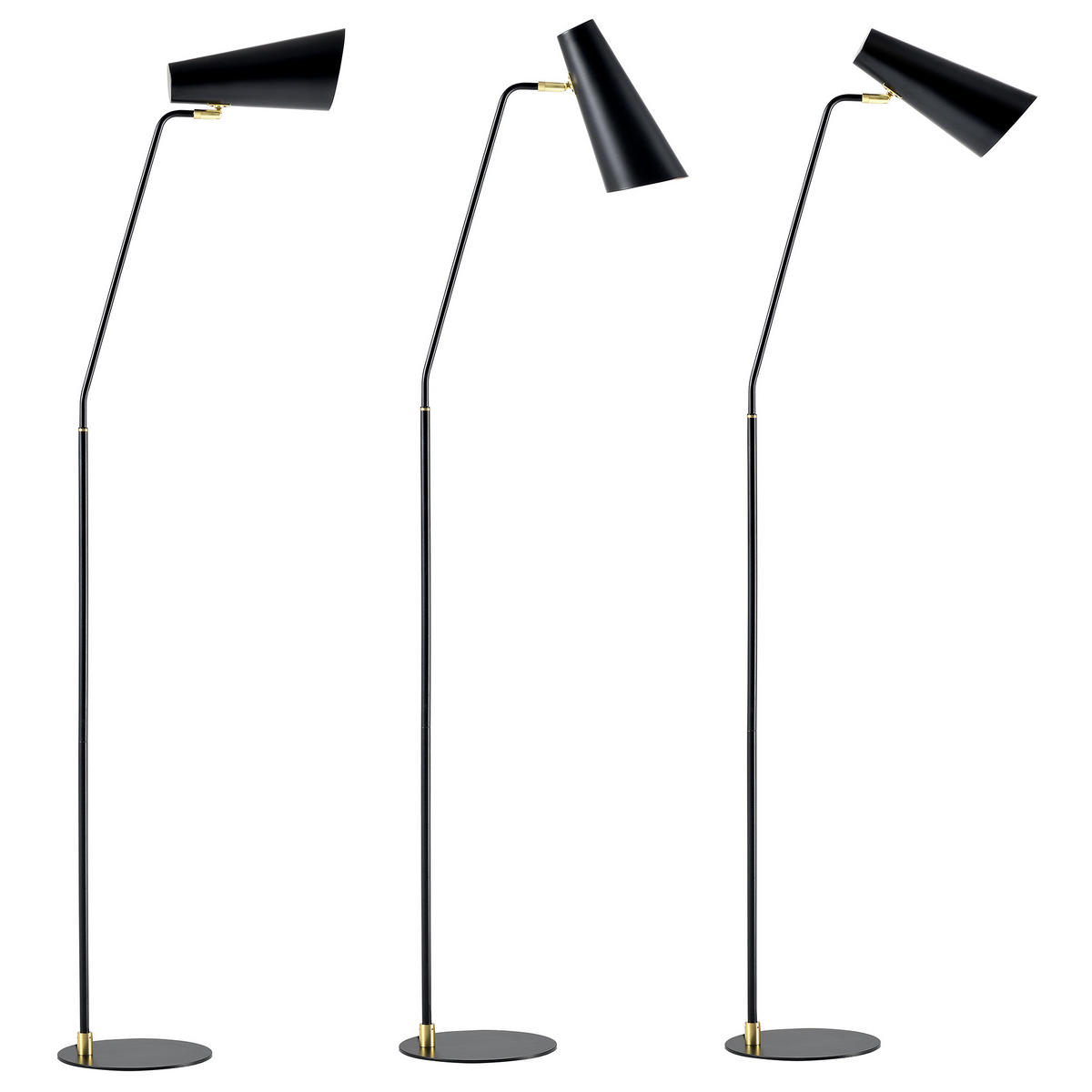 STEHLEUCHTE Norwich - Schwarz, Metall (25/25/160cm) - lux.pro