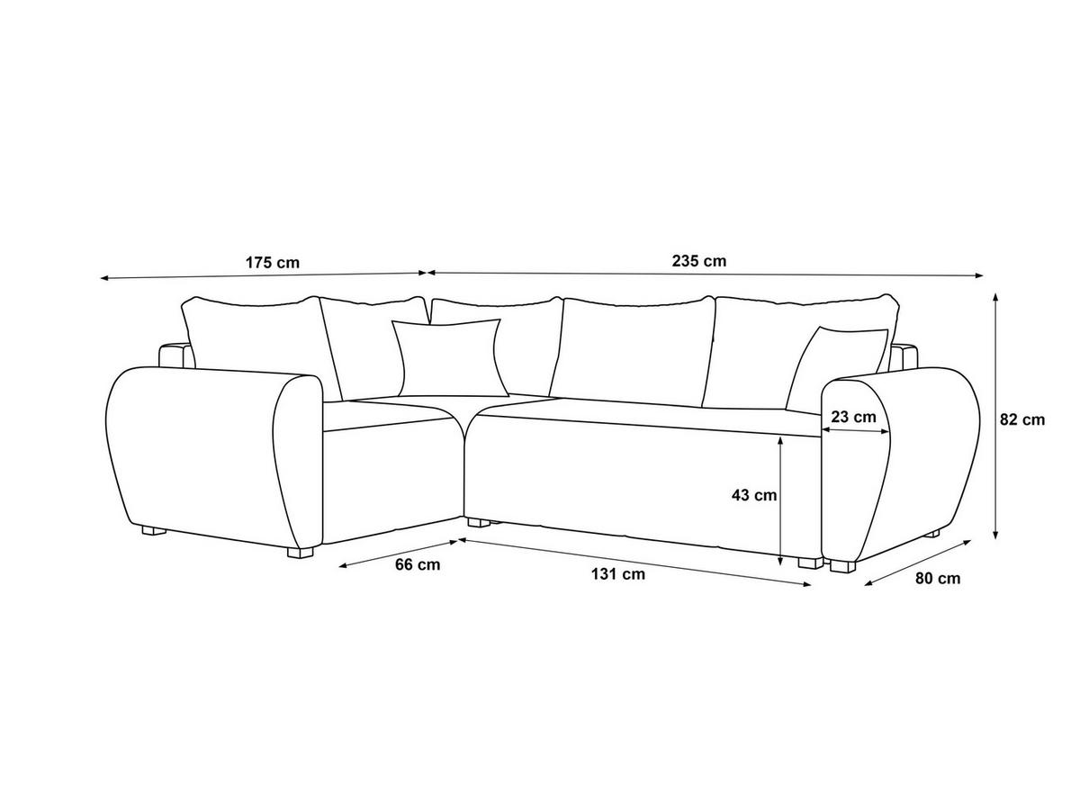 ECKSOFA MOLISA L PLUS Itaka 15 Rechts mit Schlaffunktion - Schwarz, Textil (235/175cm) - Bedante