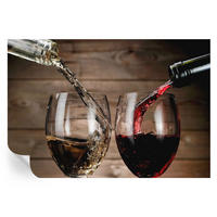 FOTOTAPETE 152x104 cm - Gläser Wein - Grau, Textil (152/104cm) - Wallfluent
