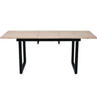 ESSTISCH ausziehbar 180/80/75 cm Schwarz Natur MDF mit Metallgestell - Eichefarben, Holzwerkstoff (180/80/75cm) - OKWISH
