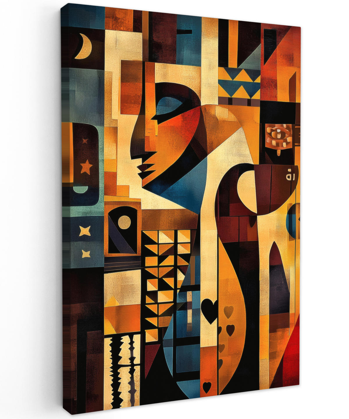 LEINWANDBILD Figuren - Abstrakt - Symbole 90x140 cm - Terracotta, Textil (90/140cm) - MuchoWow