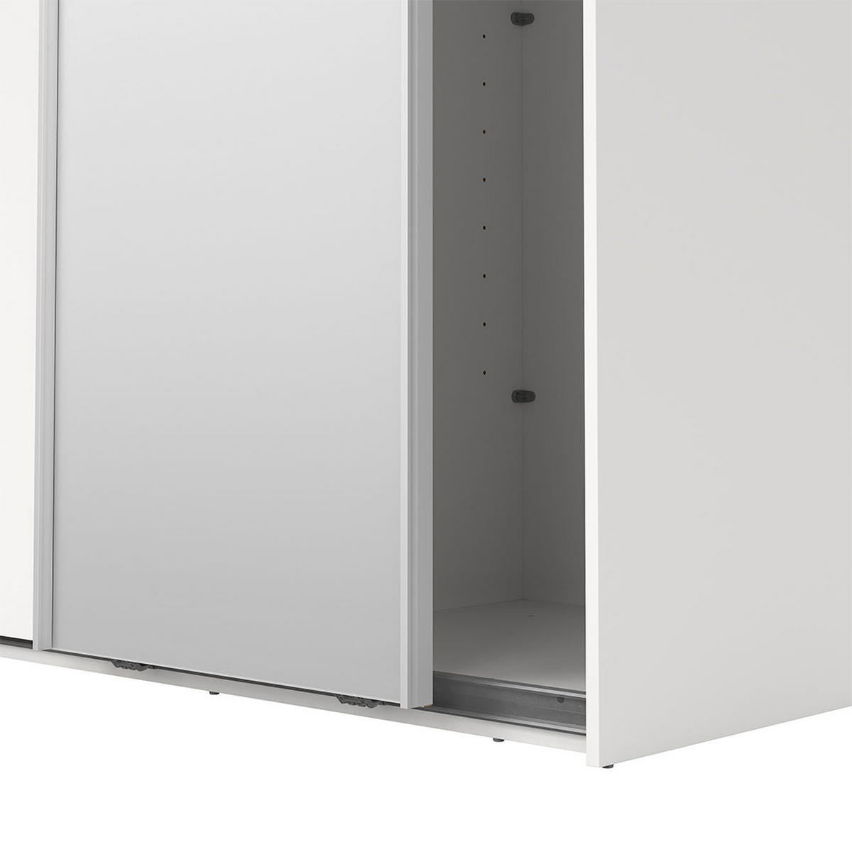 SCHIEBETÜRENSCHRANK, Como, Weiß, Holzwerkstoff, 119 x 67 x 221 cm - Weiß, Holzwerkstoff (119/221/67cm) - ebuy24