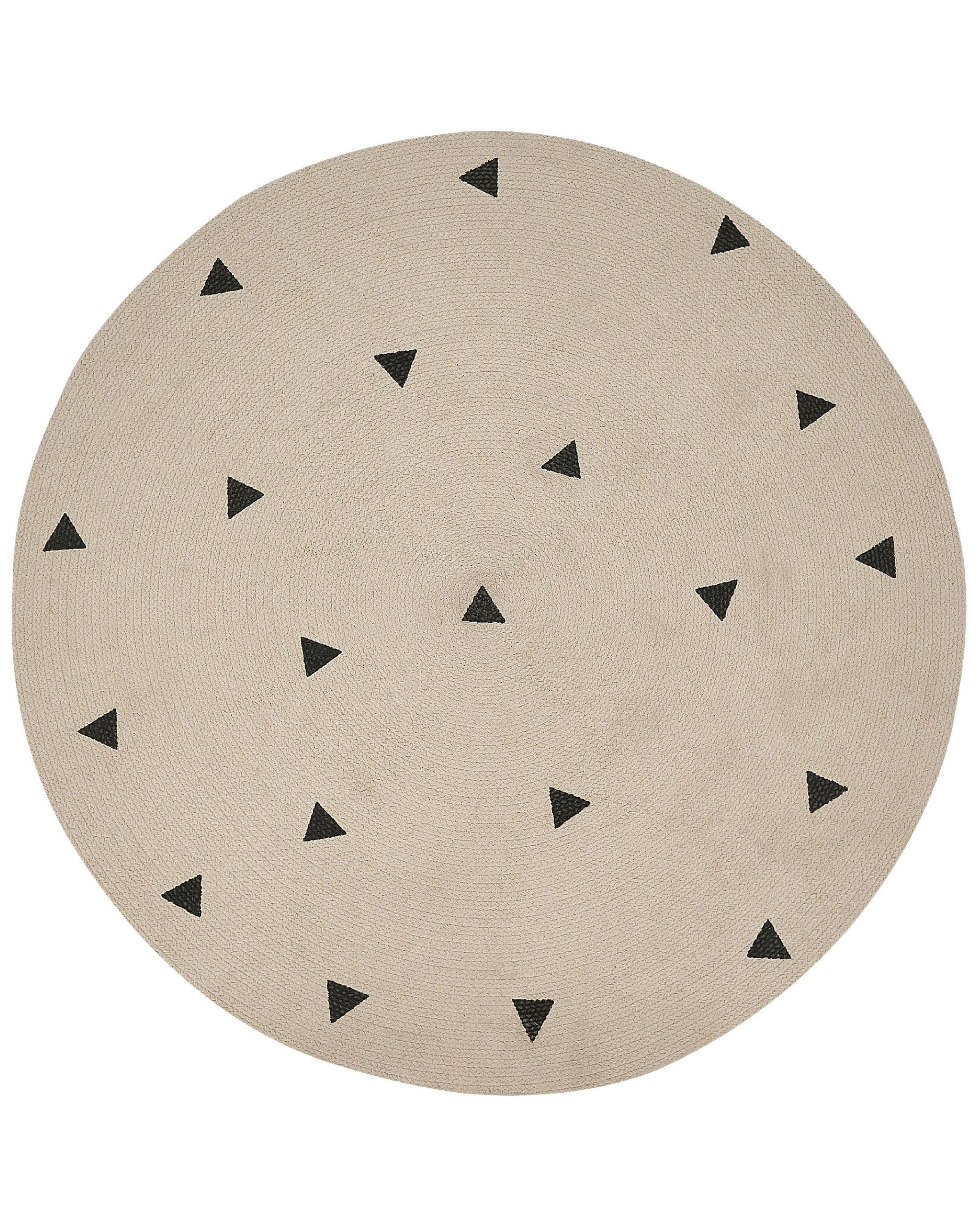 KURZFLOR-TEPPICH Beige 140 cm Durg - Beige/Schwarz, Textil (140/140cm) - Beliani