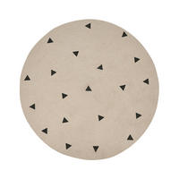 KURZFLOR-TEPPICH Beige 140 cm Durg - Beige/Schwarz, Textil (140/140cm) - Beliani