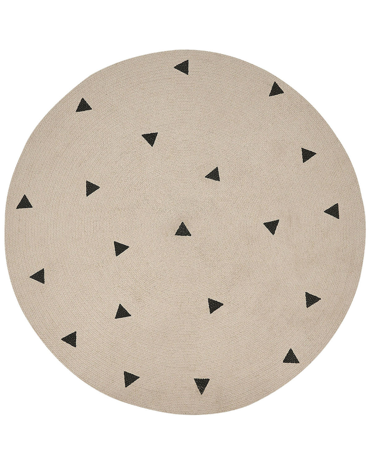 KURZFLOR-TEPPICH Beige 140 cm Durg - Beige/Schwarz, Textil (140/140cm) - Beliani