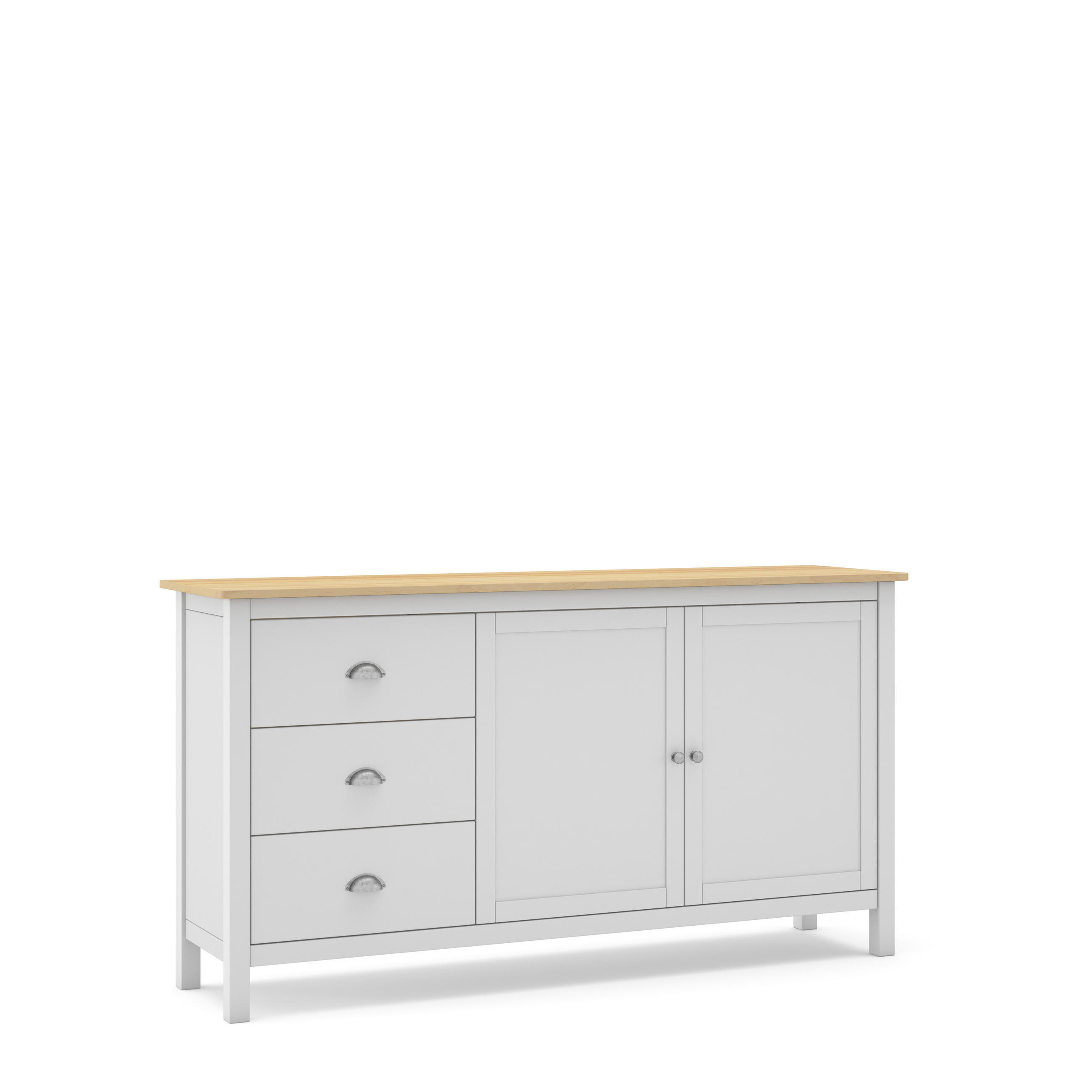 KOMMODE Misti Weiß 150/40/80.5 cm - Weiß, Holz (40/80.5/150cm) - Calicosy