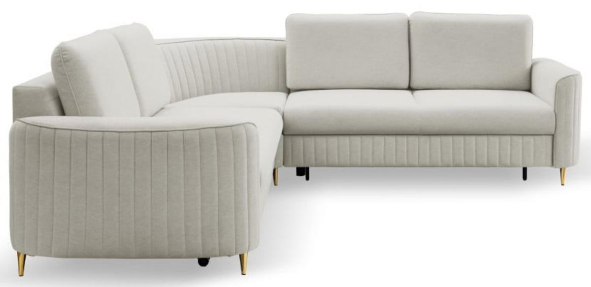 ECKSOFA Hellgrau LOREN Mit Schlaffunktion Und Bettkasten - Hellgrau/Grau, Textil (251/251cm) - Sepro Meble