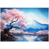 FOTOTAPETE Berge Aquarell Vlies Tapete Wohnzimmer 150x105 - Multicolor, Papier (150/105cm) - Wallarena