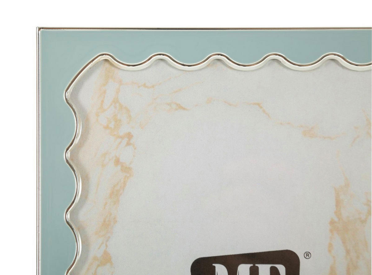 BILDERRAHMEN Juliette, Fotoformat 12,5 x 17,5 cm, hellblau und silberfarben, Zink und Glas, Rahmen 14,9 x 1,3 x 19 cm - Silberfarben/Hellblau, Glas/Metall (14.9/19/1.3cm) - Mauro Ferretti