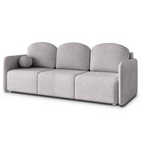 BETTSOFA SUVI III NV Hellgrau Geflochtener Stoff mit Schlaffunktion - Hellgrau, Textil (90/85/220cm) - MASSENO