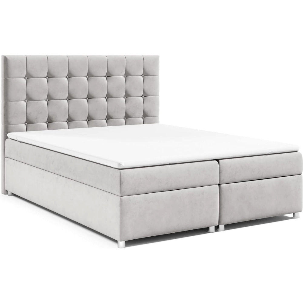 BOXBETT mit Bettkasten Trinity K9 Bonellfederkern inkl. Topper - Silberfarben, Holz/Holzwerkstoff (160/200cm) - Best For Home