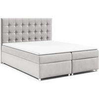 BOXBETT mit Bettkasten Trinity K-9 Bonellfederkern inkl. Topper, mit Lieferung - Silberfarben, Holz/Holzwerkstoff (180/200cm) - Best For Home