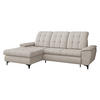ECKSOFA Crystal, Seite: Links - Creme/Schwarz, Holz/Textil (260/182cm) - MIRJAN24