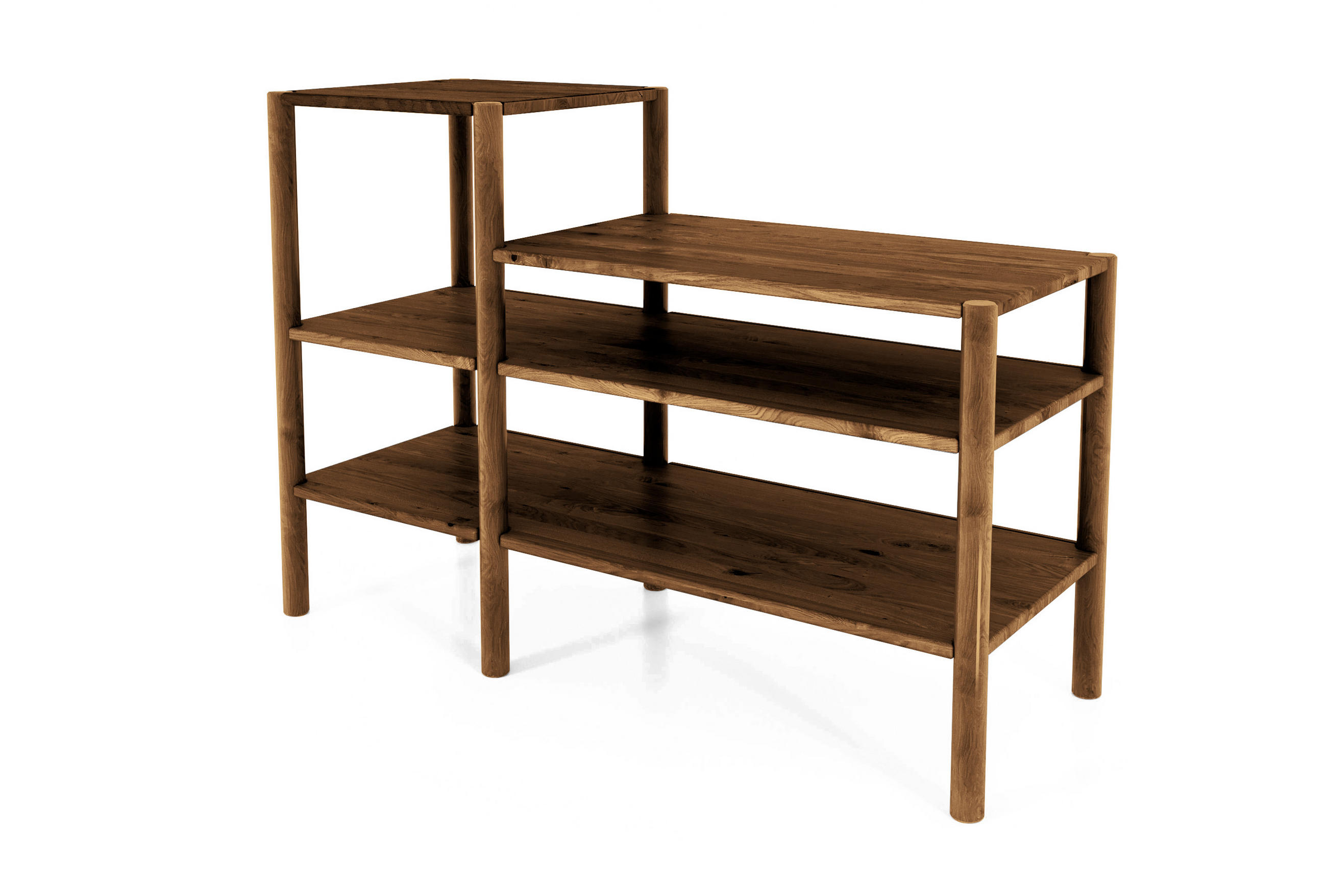 REGAL INA Wildeiche - Alteiche, Holz (115/86/46cm) - byoak
