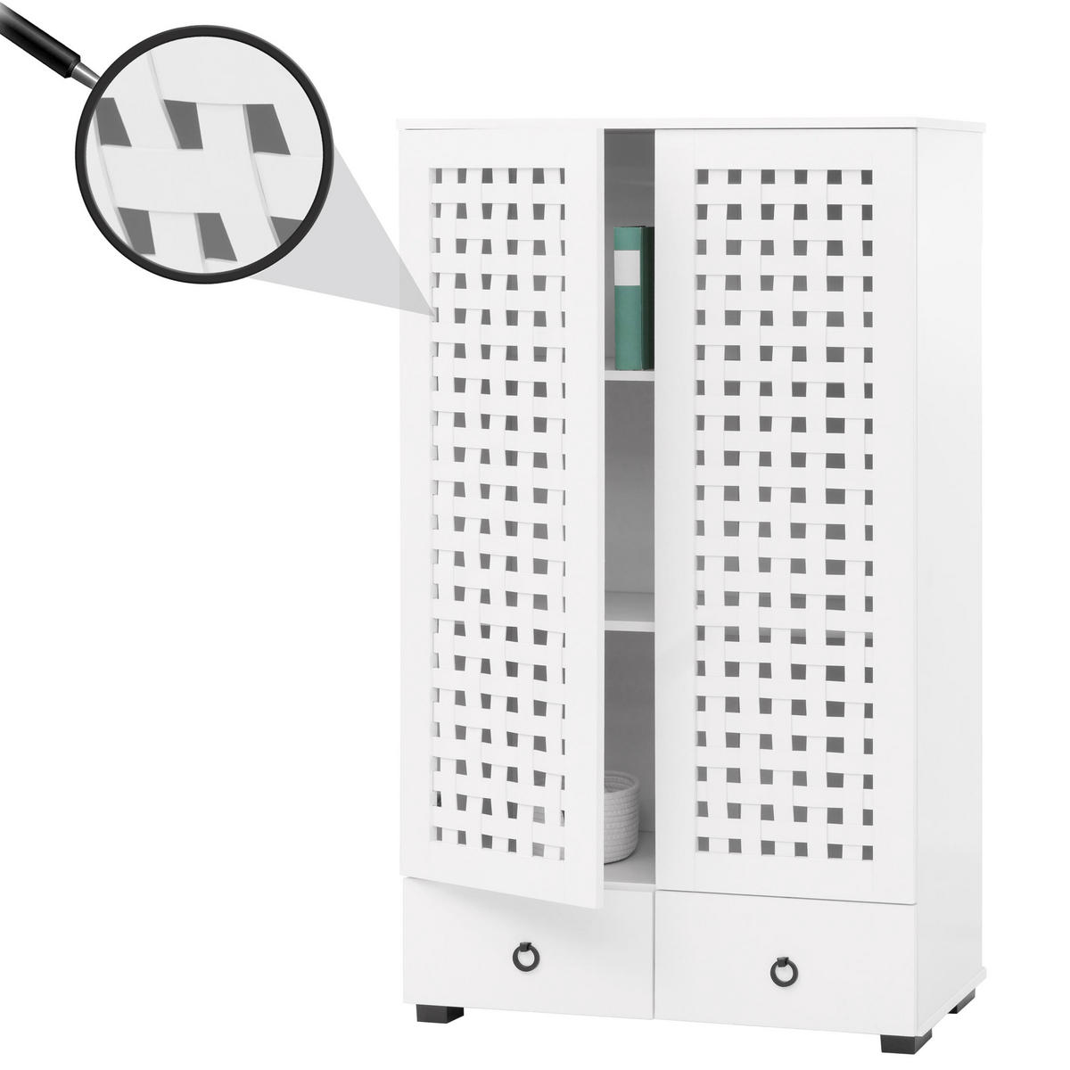 SCHRANK Weiß - Weiß, Holzwerkstoff (80/138/36cm) - MCW