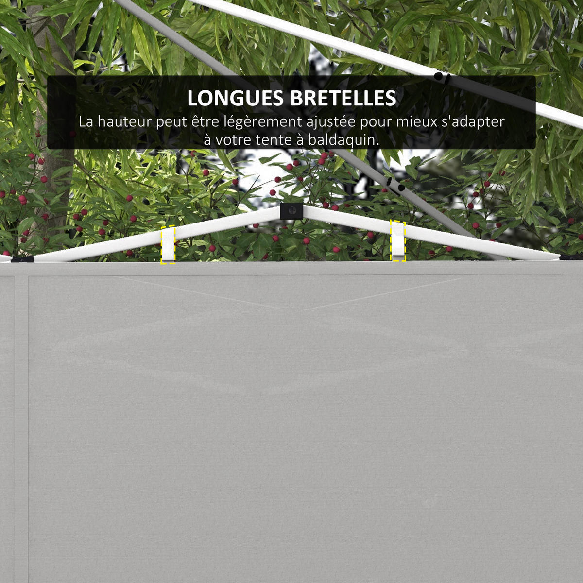 SEITENWÄNDE DE-12619 295/195 cm 2er-Set für 3x3/3x6 m Grau - Grau, Textil (1/195/295cm) - ComfortXL