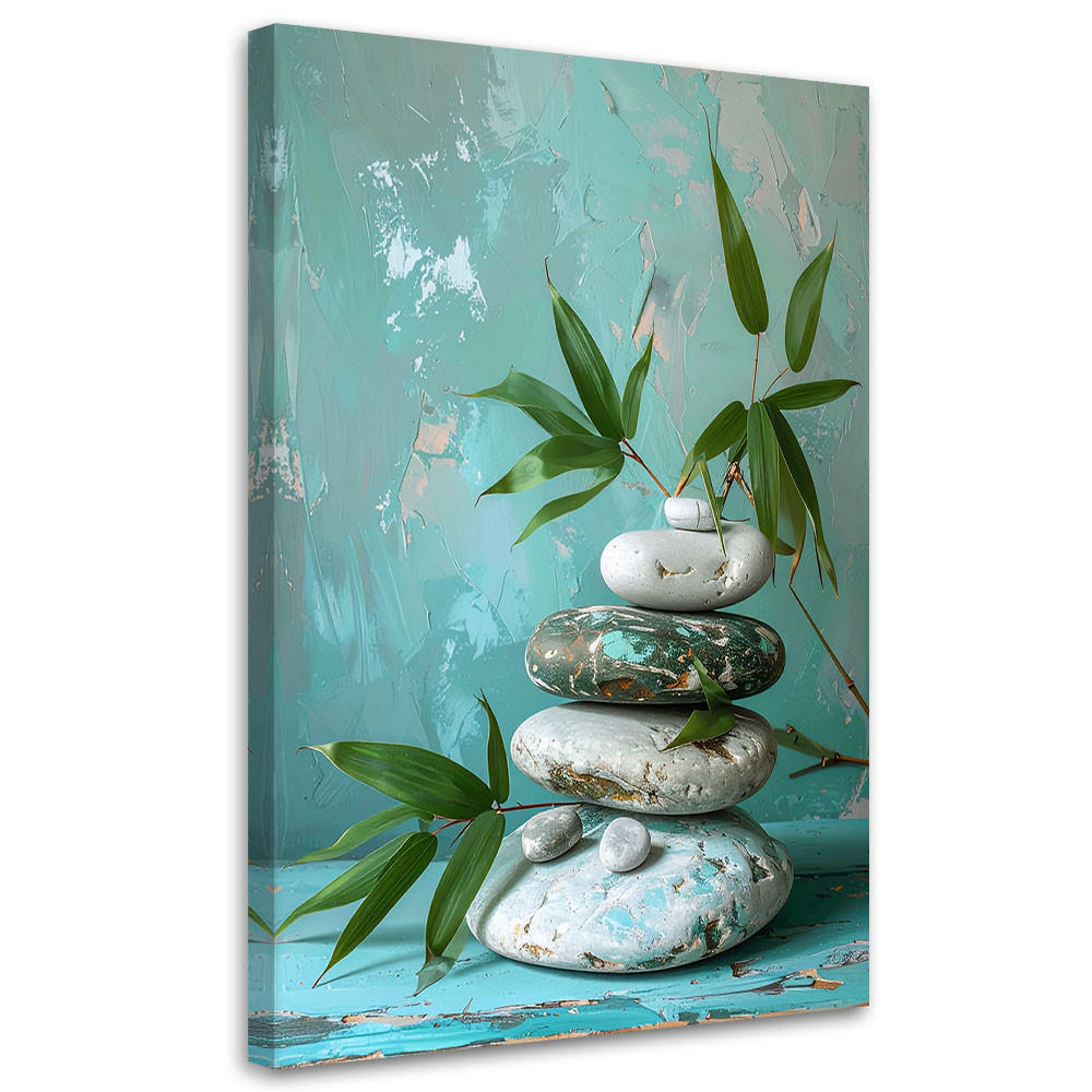 LEINWANDBILD Zen und Orientalisch 60x90cm - Türkis, Textil (60/90cm) - Feeby