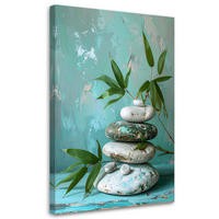 LEINWANDBILD Zen und Orientalisch 60x90cm - Türkis, Textil (60/90cm) - Feeby