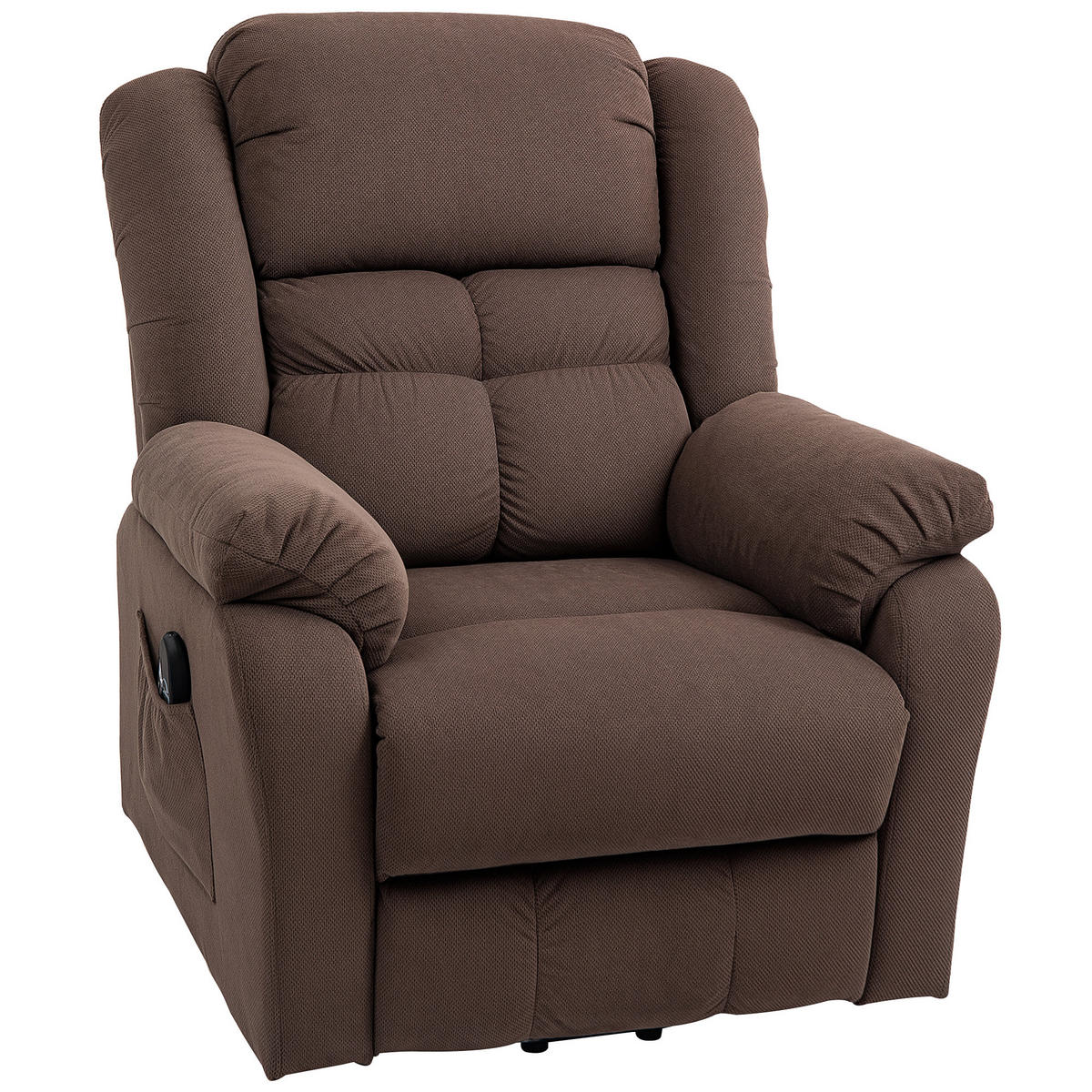 MASSAGESESSEL DE-06423 45° Lift, 150° neigbar, 8 Massagepunkte Dunkelbraun - Braun, Textil/Metall (92/104/102cm) - ComfortXL