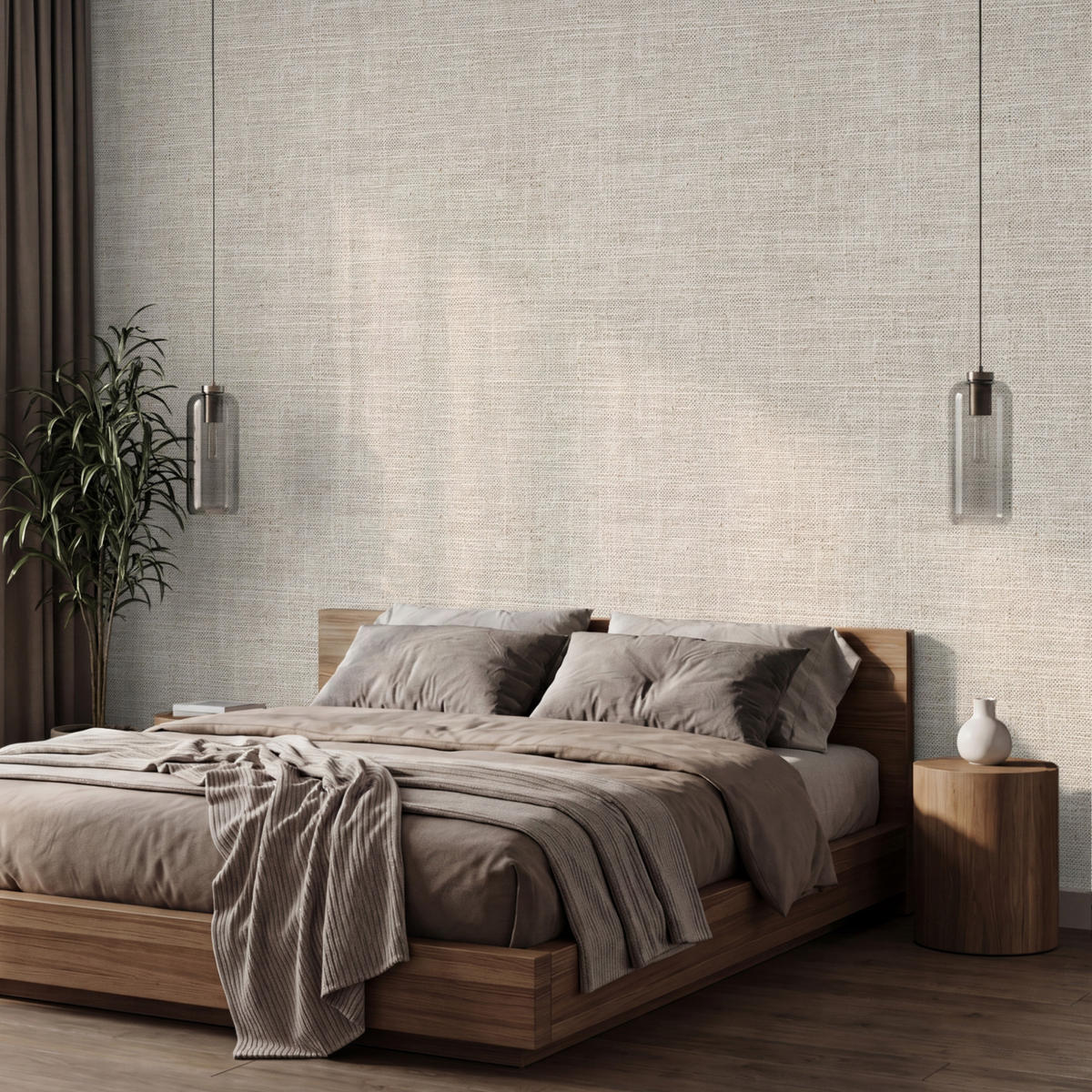 TAPETE - Leinen - Textur - Beige - 450x300 cm - Creme, Papier (450/300cm) - OnlyWow