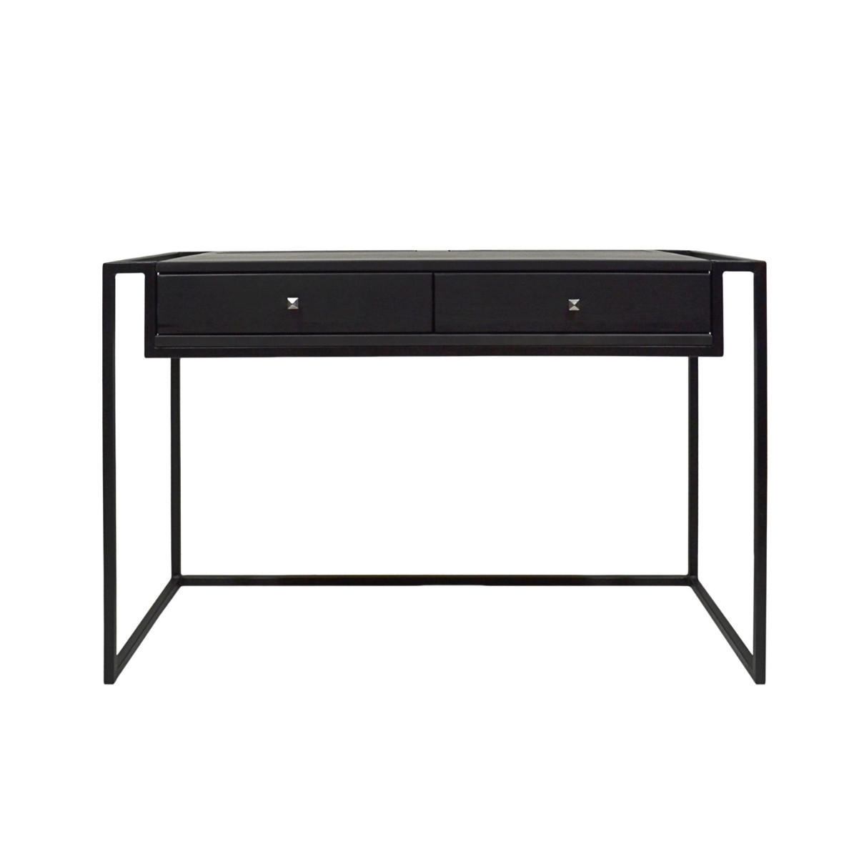 SCHREIBTISCH/KONSOLENTISCH in Loft Stil mit Schubladen aus Holz und Metall BRAN - Eichefarben, Holz (50/120/75cm) - Rawood Furniture