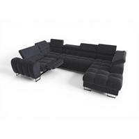 WOHNLANDSCHAFT Bastien Relax - Dunkelgrau, Holzwerkstoff/Textil (350/95/198cm) - Fun Möbel