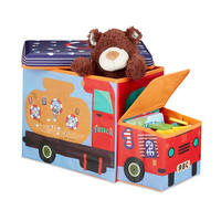 SITZBOX Kinder - Multicolor, Holzwerkstoff/Wellpappe (27/33/56cm) - Relaxdays