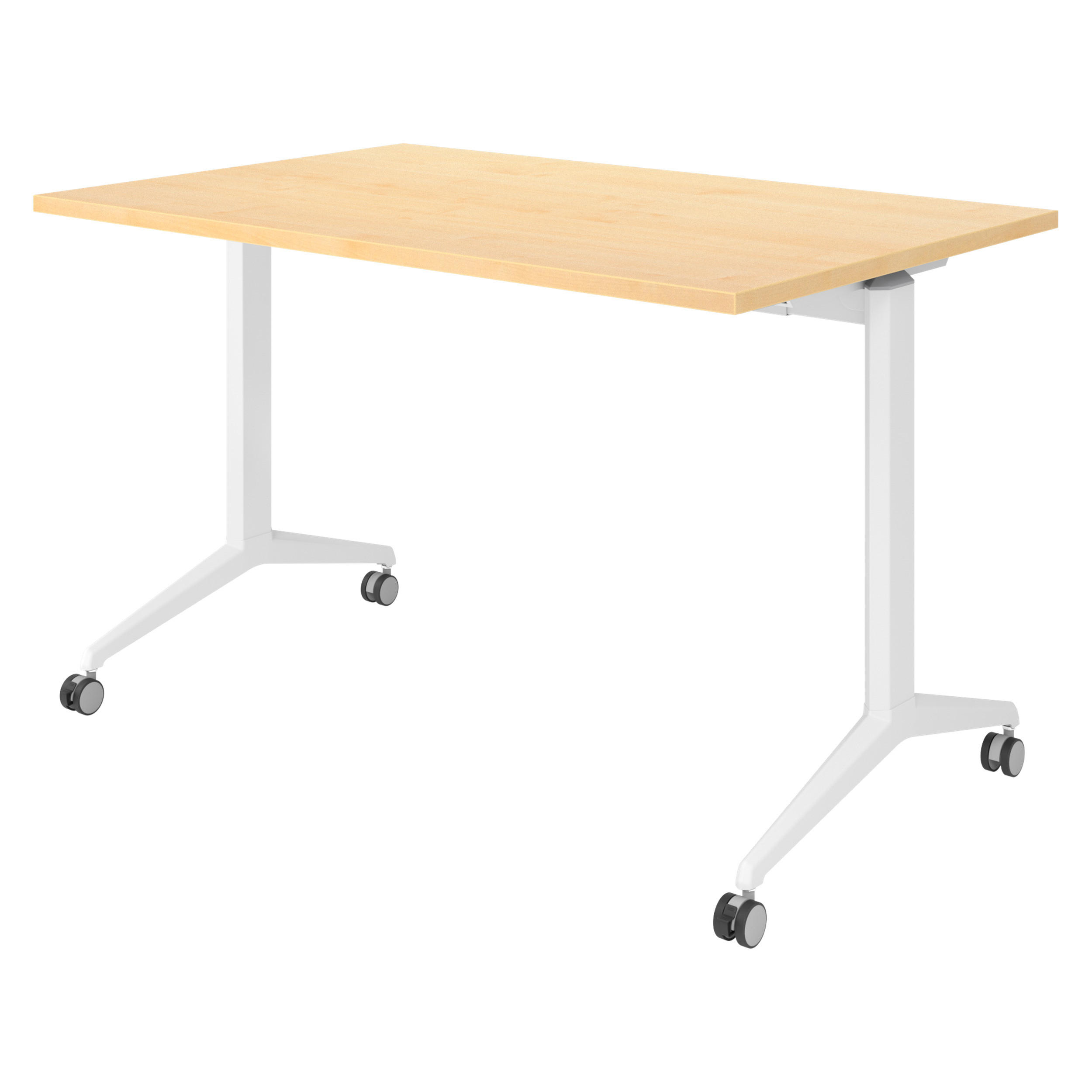 SEMINARTISCH klappbar & fahrbar 80/120/75 cm in Ahornfarben/Weiß - Ahornfarben/Weiß, Holzwerkstoff (80/120/75cm) - bümö