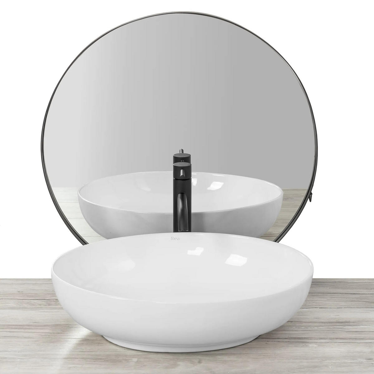 AUFSATZWASCHBECKEN Rea Carola Slim - Weiß, Keramik (39/14/51.5cm) - REA