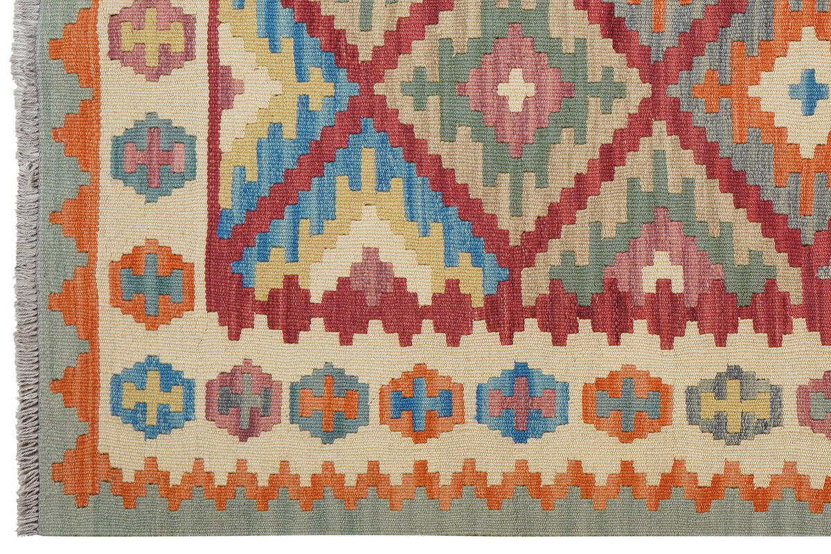 HANDWEBTEPPICH Kelim Gashgai Rot 191/131 cm Schurwolle - Rot, Textil (131/191cm) - Looma