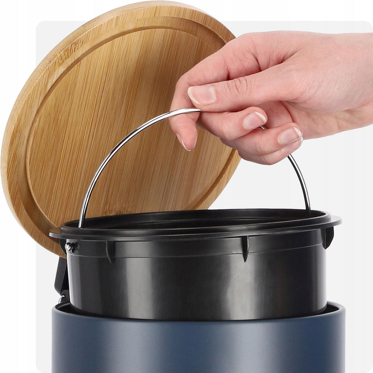 BADEZIMMERKORB marineblau, 3L - Blau, Metall (17/24cm) - KADAX